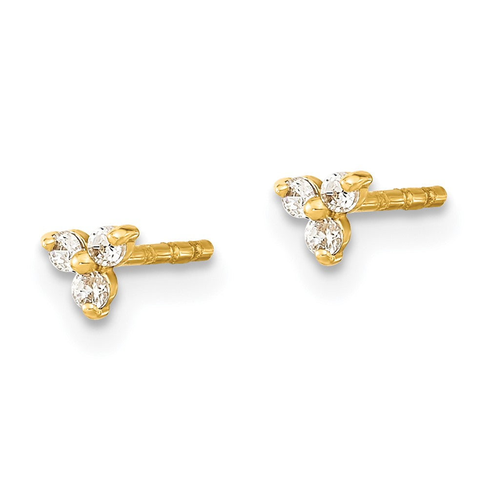 FJC Finejewelers 14 kt Yellow Gold Stud Polished CZ Triangle Post Earrings 3 x 3 mm