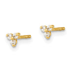 FJC Finejewelers 14 kt Yellow Gold Stud Polished CZ Triangle Post Earrings 3 x 3 mm