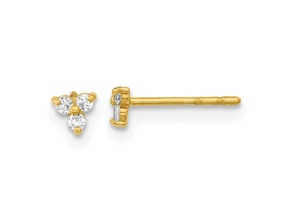 FJC Finejewelers 14 kt Yellow Gold Stud Polished CZ Triangle Post Earrings 3 x 3 mm
