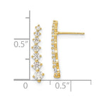 FJC Finejewelers 14 kt Yellow Gold Dangle Polished White CZ Post Earrings 18 x 4 mm
