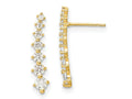 FJC Finejewelers 14 kt Yellow Gold Dangle Polished White CZ Post Earrings 18 x 4 mm