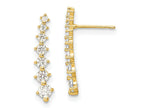 FJC Finejewelers 14 kt Yellow Gold Dangle Polished White CZ Post Earrings 18 x 4 mm