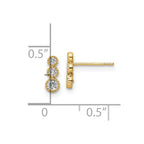 FJC Finejewelers 14 kt Yellow Gold Dangle CZ Post Earrings 8 x 3 mm