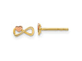 FJC Finejewelers 14 kt Two Tone Gold Button Infinity with Heart Post Earrings 4 x 7 mm