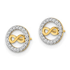 FJC Finejewelers 14 kt Yellow Gold Button CZ Infinity Symbol Post Earrings 8 x 8 mm