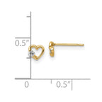FJC Finejewelers 14 kt Yellow Gold Button CZ Heart Post Earrings 4 x 5 mm