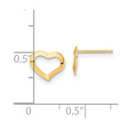 FJC Finejewelers 14 kt Yellow Gold Button Polished Heart Post Earrings 7 x 9 mm