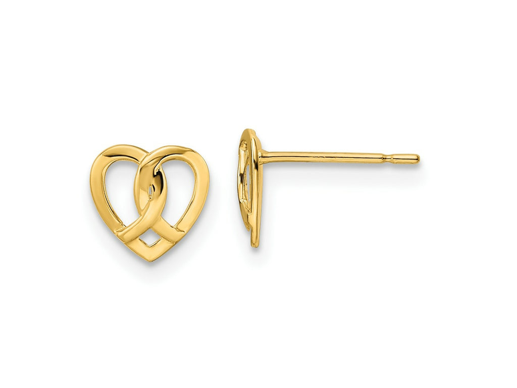 FJC Finejewelers 14 kt Yellow Gold Button Heart Post Earrings 7 x 7 mm