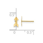 FJC Finejewelers 14 kt Yellow Gold Button Polished Arrow Post Earrings 3 x 7 mm