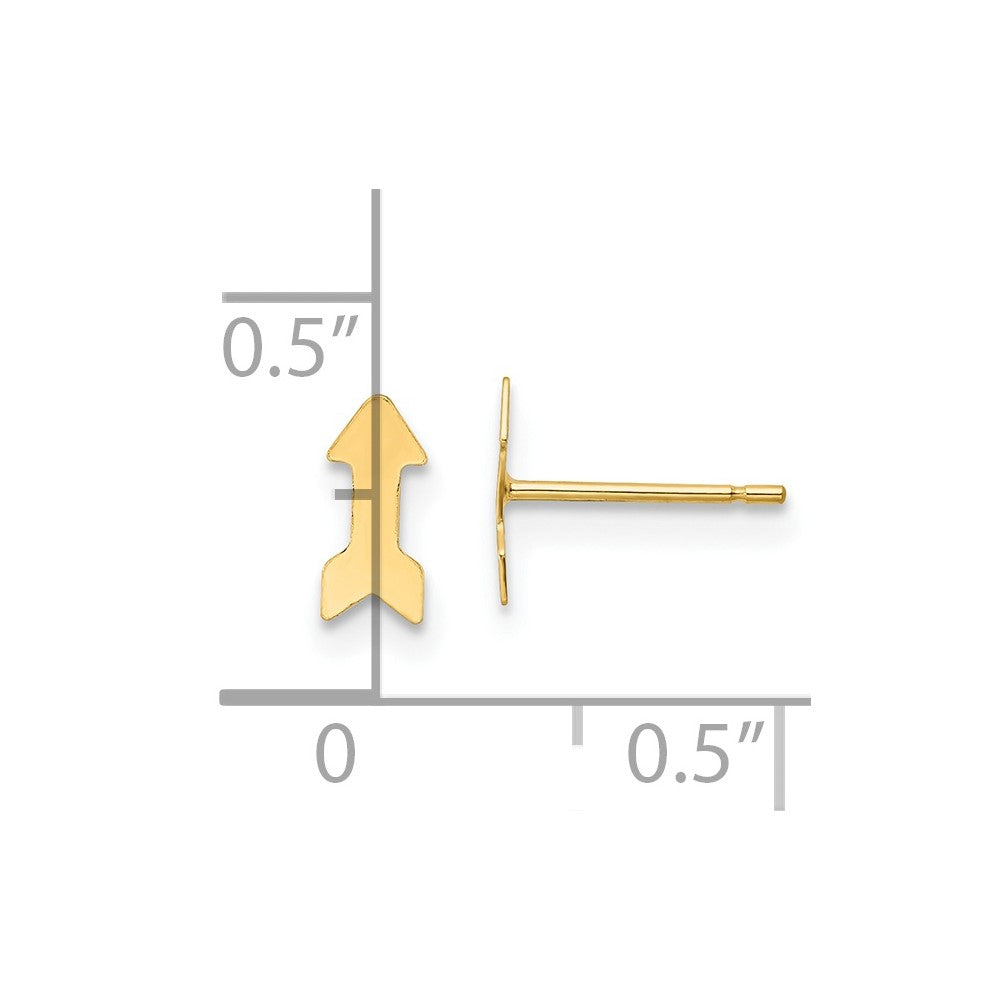 FJC Finejewelers 14 kt Yellow Gold Button Polished Arrow Post Earrings 3 x 7 mm