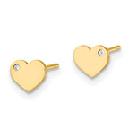 FJC Finejewelers 14 kt Yellow Gold Button Polished CZ Heart Post Earrings 5 x 6 mm