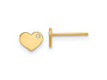 FJC Finejewelers 14 kt Yellow Gold Button Polished CZ Heart Post Earrings 5 x 6 mm