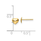FJC Finejewelers 14 kt Yellow Gold Button Polished Heart Post Stud Earrings 4 x 5 mm
