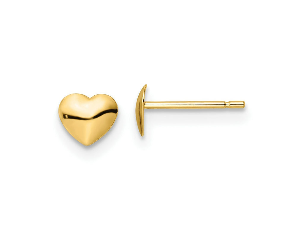 FJC Finejewelers 14 kt Yellow Gold Button Polished Heart Post Stud Earrings 4 x 5 mm