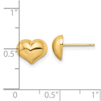 FJC Finejewelers 14 kt Yellow Gold Button Polished Puffed Heart Post Earrings 7 x 10 mm