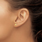 FJC Finejewelers 14 kt Yellow Gold Button Polished Heart Post Earrings 6 x 6 mm