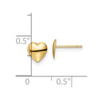 FJC Finejewelers 14 kt Yellow Gold Button Polished Heart Post Earrings 6 x 6 mm