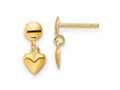 FJC Finejewelers 14 kt Yellow Gold Polished Heart Post Dangle Earrings 12 x 4 mm