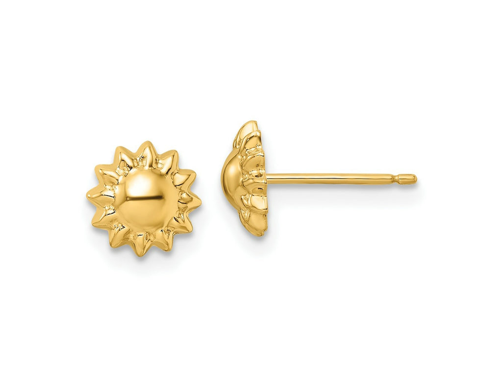 FJC Finejewelers 14 kt Yellow Gold Button Polished Sun Post Earrings 7 x 7 mm