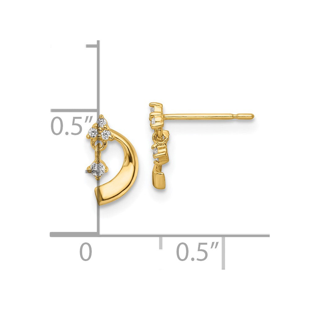 FJC Finejewelers 14 kt Yellow Gold Dangle CZ Post Earrings 9 x 5 mm