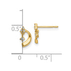FJC Finejewelers 14 kt Yellow Gold Dangle CZ Post Earrings 9 x 5 mm