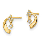 FJC Finejewelers 14 kt Yellow Gold Dangle CZ Post Earrings 9 x 5 mm