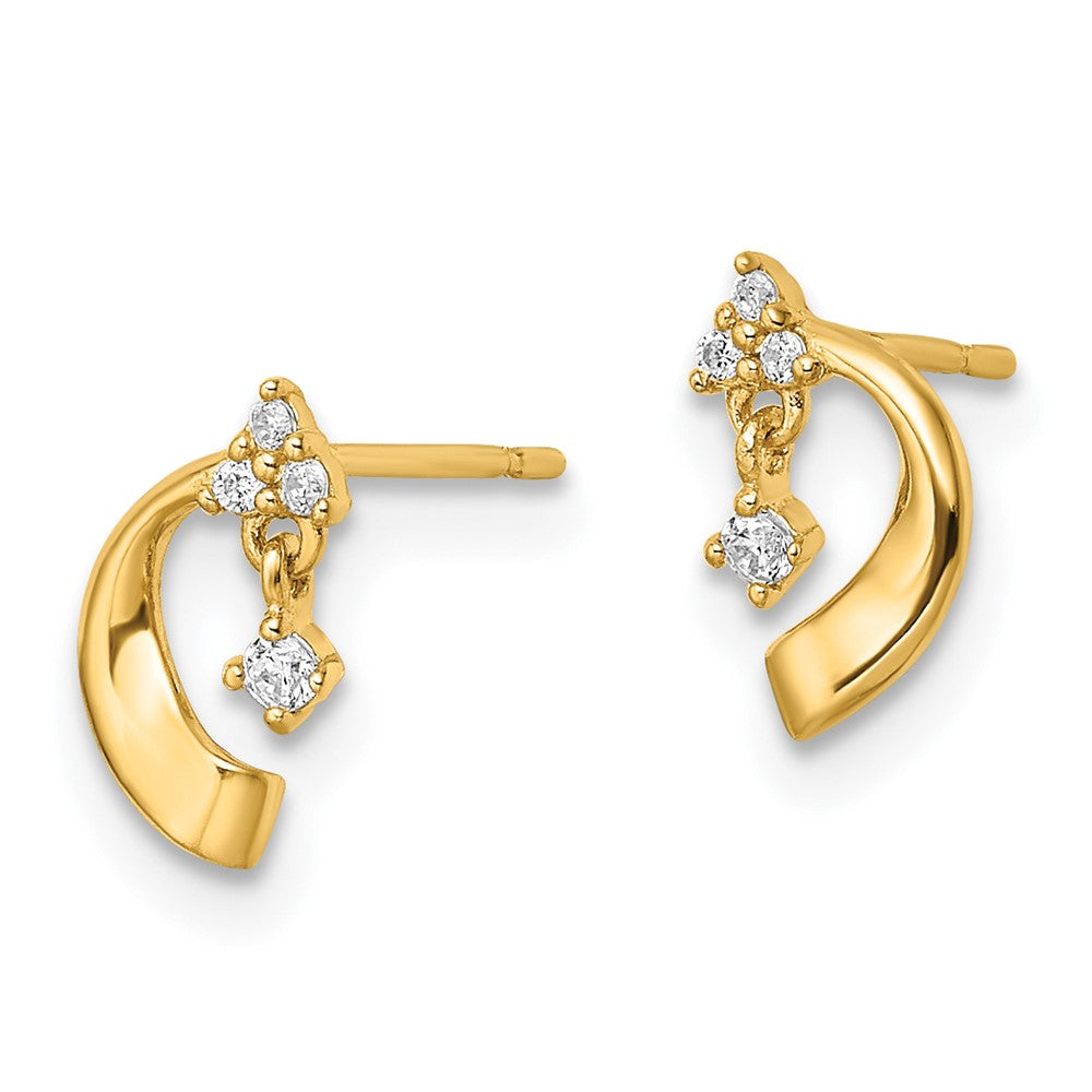 FJC Finejewelers 14 kt Yellow Gold Dangle CZ Post Earrings 9 x 5 mm