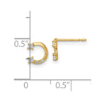FJC Finejewelers 14 kt Yellow Gold Button CZ Horseshoe Post Earrings 6 x 7 mm