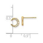 FJC Finejewelers 14 kt Yellow Gold Button CZ Moon Post Earrings 6 x 6 mm