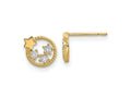 FJC Finejewelers 14 kt Yellow Gold Button CZ Stars Post Earrings 7 x 8 mm