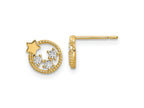 FJC Finejewelers 14 kt Yellow Gold Button CZ Stars Post Earrings 7 x 8 mm