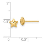 FJC Finejewelers 14 kt Yellow Gold Button Polished Small Puffed Star Post Earrings 6 x 6 mm