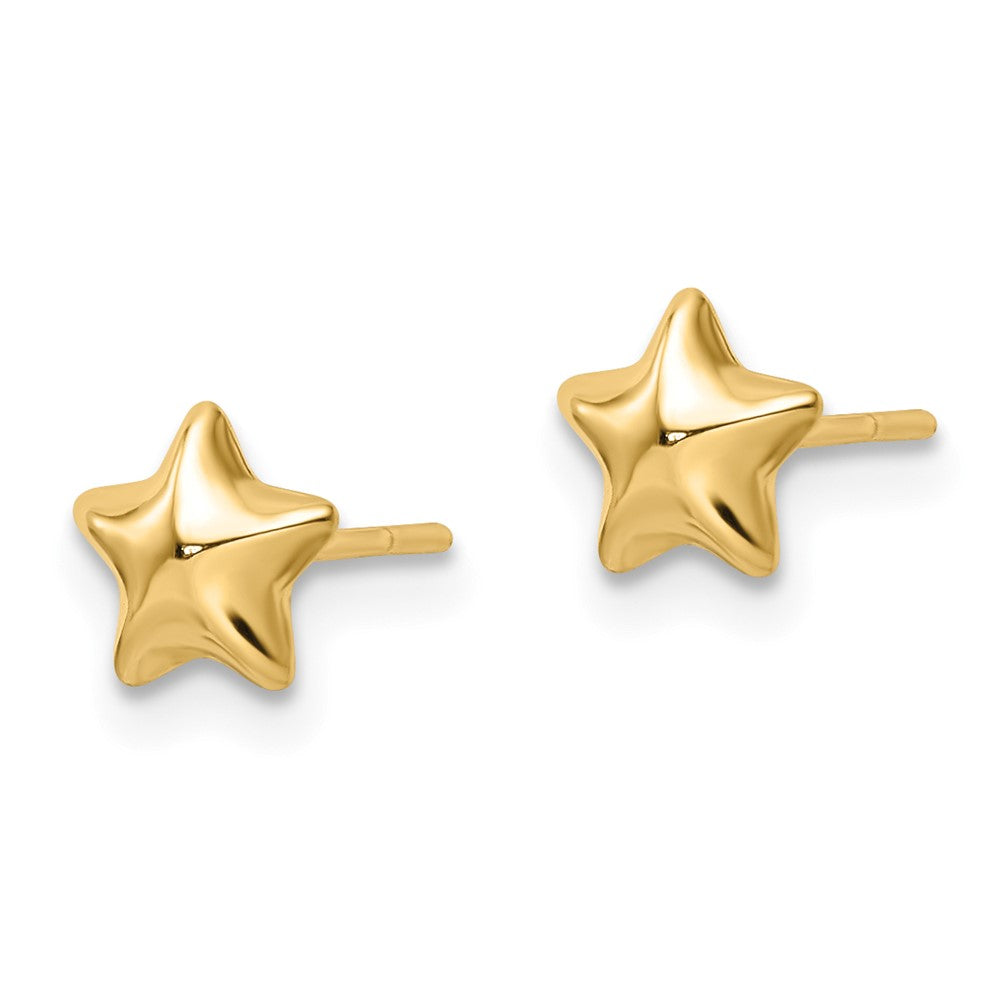 FJC Finejewelers 14 kt Yellow Gold Button Polished Small Puffed Star Post Earrings 6 x 6 mm
