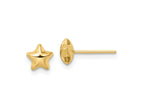 FJC Finejewelers 14 kt Yellow Gold Button Polished Small Puffed Star Post Earrings 6 x 6 mm