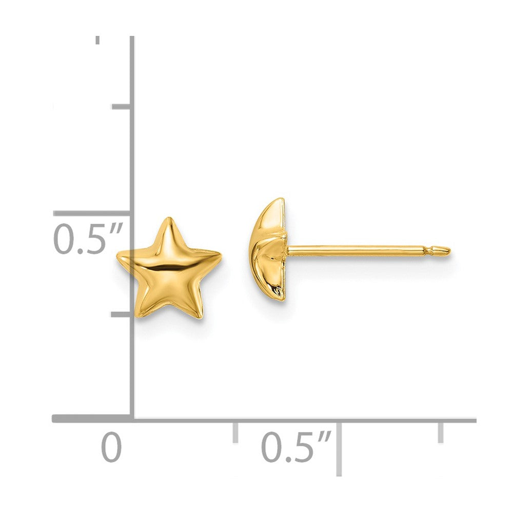 FJC Finejewelers 14 kt Yellow Gold Button Polished Star Post Earrings 6 x 6 mm