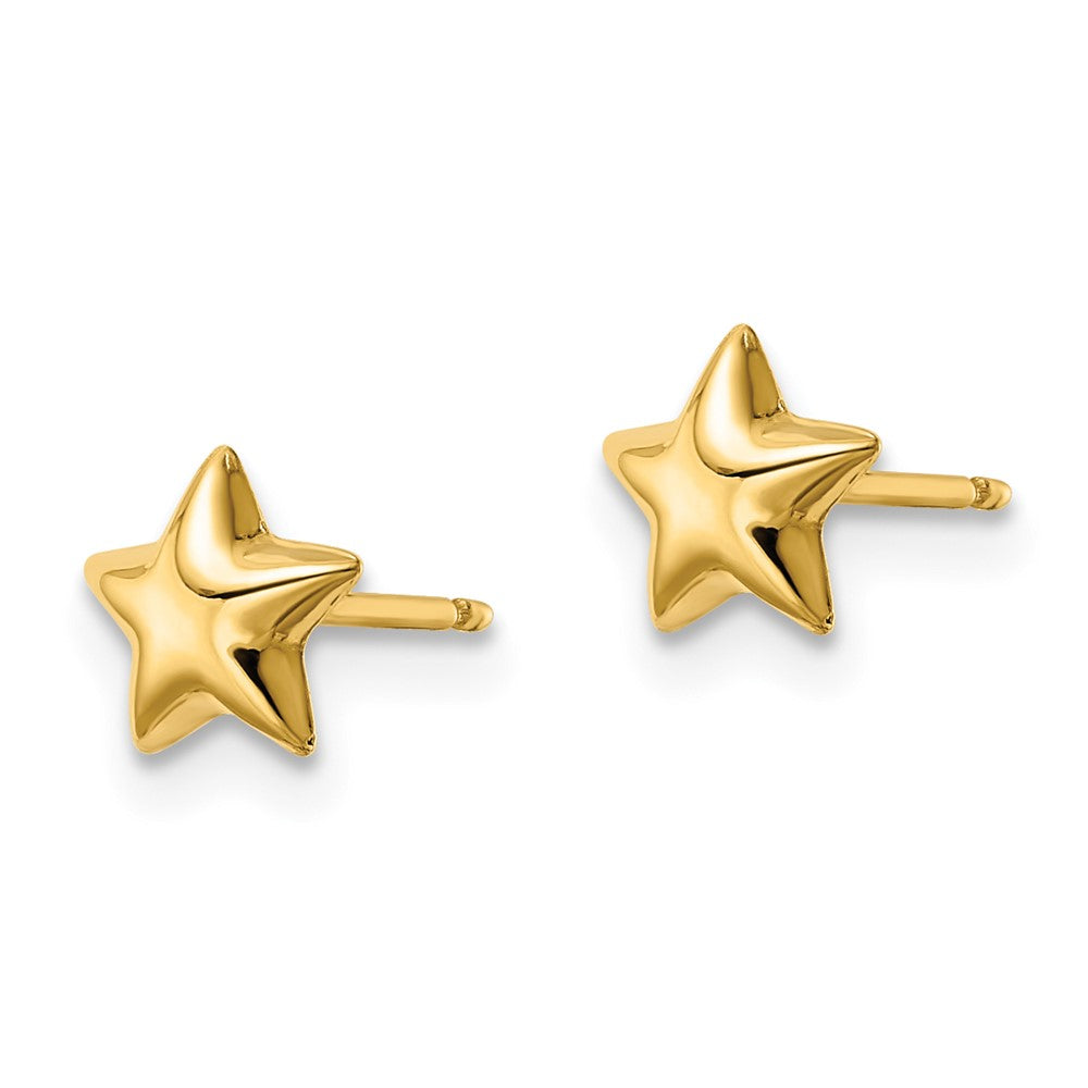 FJC Finejewelers 14 kt Yellow Gold Button Polished Star Post Earrings 6 x 6 mm