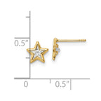 FJC Finejewelers 14 kt Yellow Gold Button CZ Star Post Earrings 6 x 7 mm