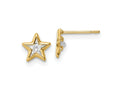 FJC Finejewelers 14 kt Yellow Gold Button CZ Star Post Earrings 6 x 7 mm