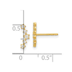 FJC Finejewelers 14 kt Yellow Gold Dangle Polished Fancy CZ Post Earrings 4 x 11 mm