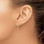 FJC Finejewelers 14 kt Yellow Gold Polished Dangle Star with CZ Post Earrings 17 x 6 mm