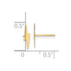 FJC Finejewelers 14 kt Yellow Gold Dangle Polished Lightning Bolt Post Earrings 10 x 2 mm