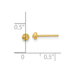 FJC Finejewelers 14 kt Yellow Gold Button Polished Rose Post Earrings 3 x 3 mm