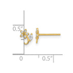 FJC Finejewelers 14 kt Yellow Gold Button Polished Flower CZ Post Earrings 5 x 5 mm