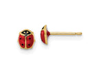 FJC Finejewelers 14 kt Yellow Gold Button Polished Enameled Small Ladybug Post Earrings 5 x 4 mm