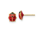 FJC Finejewelers 14 kt Yellow Gold Button Polished Enameled Medium Ladybug Post Earrings 6 x 6 mm