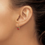FJC Finejewelers 14 kt Yellow Gold Dangle Polished Enameled Ladybug Leverback Earrings 14 x 12 mm