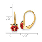 FJC Finejewelers 14 kt Yellow Gold Dangle Polished Enameled Ladybug Leverback Earrings 14 x 12 mm