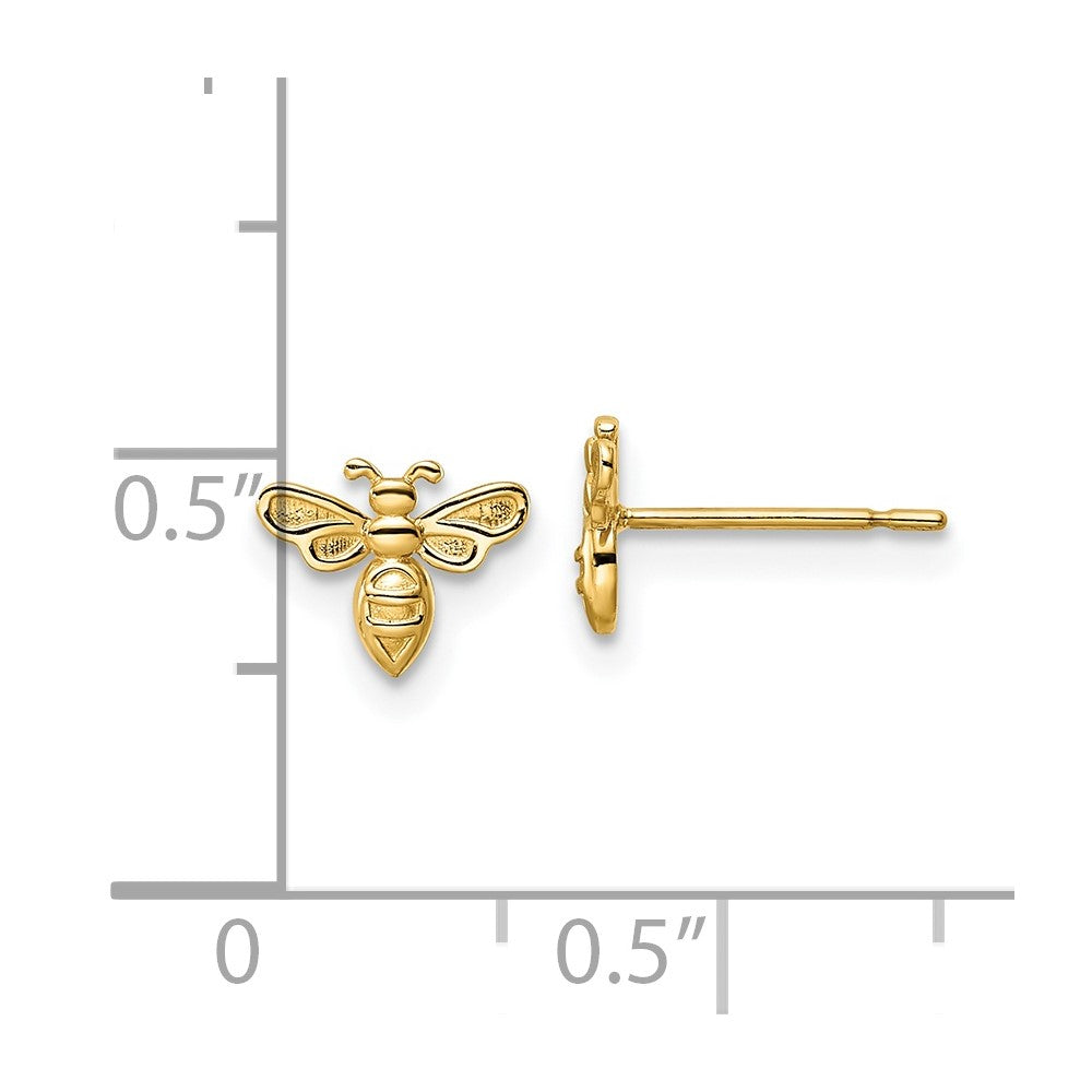FJC Finejewelers 14 kt Yellow Gold Button Bumble Bee Post Earrings 6 x 8 mm