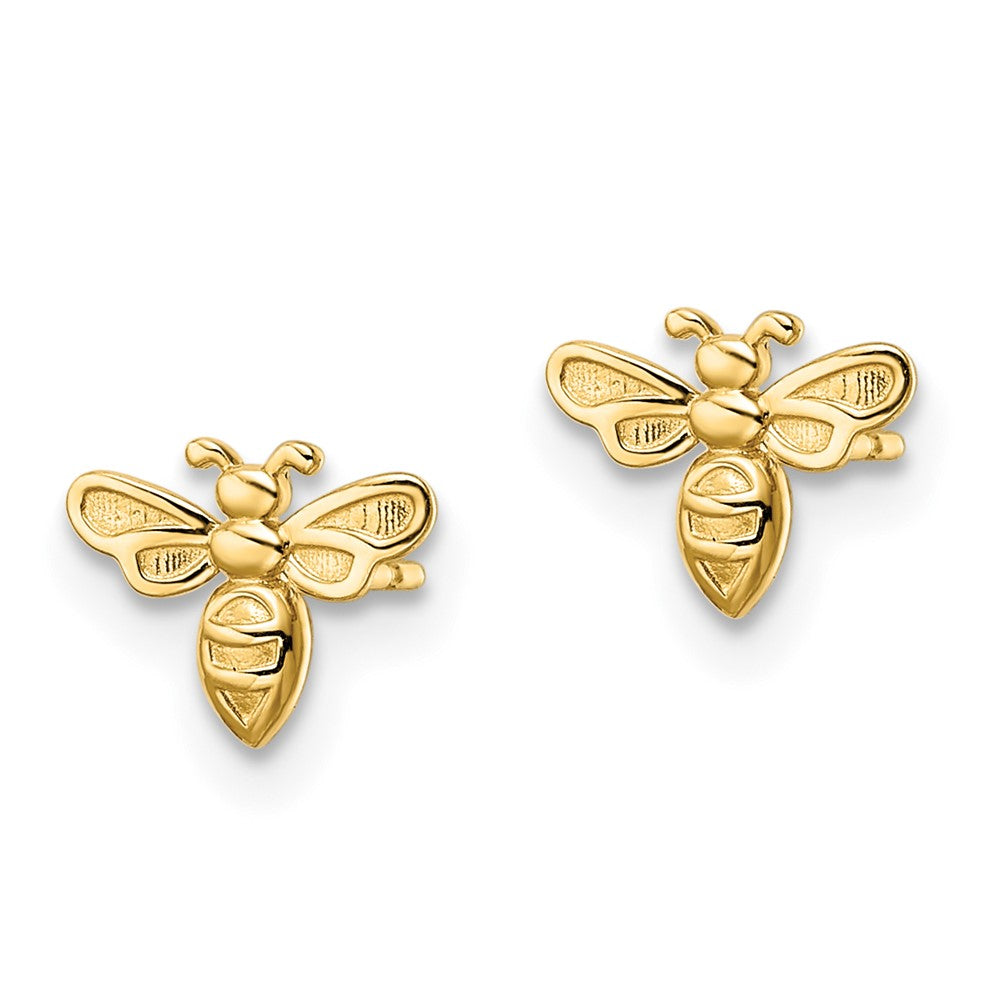 FJC Finejewelers 14 kt Yellow Gold Button Bumble Bee Post Earrings 6 x 8 mm