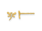 FJC Finejewelers 14 kt Yellow Gold Button Polished Dragonfly with CZ Post Earrings 5 x 6 mm
